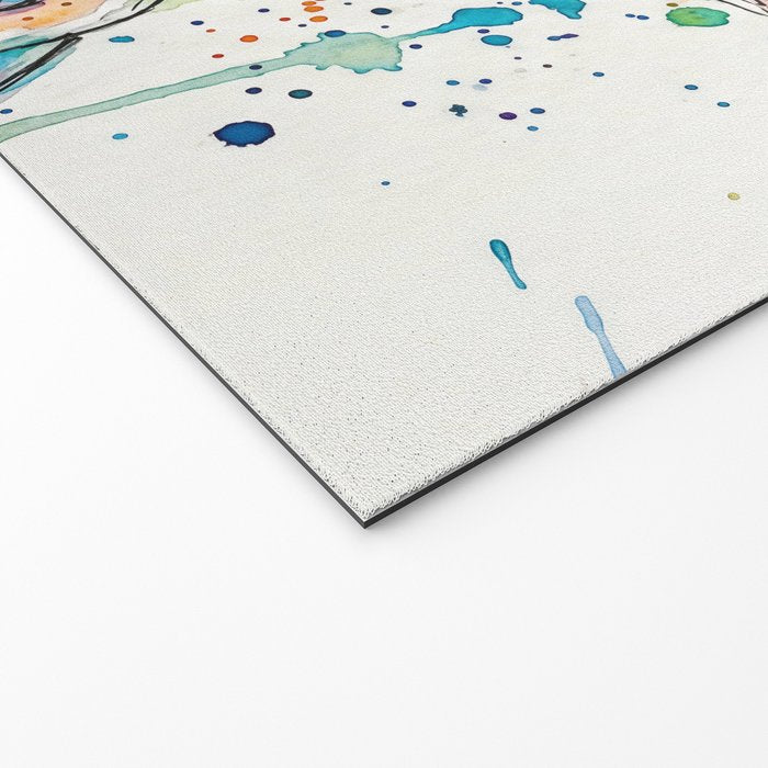 Abstract Axolotl Ink Art - Colour Splatter Watercolour Illustration Welcome Mat Gallery Image 2