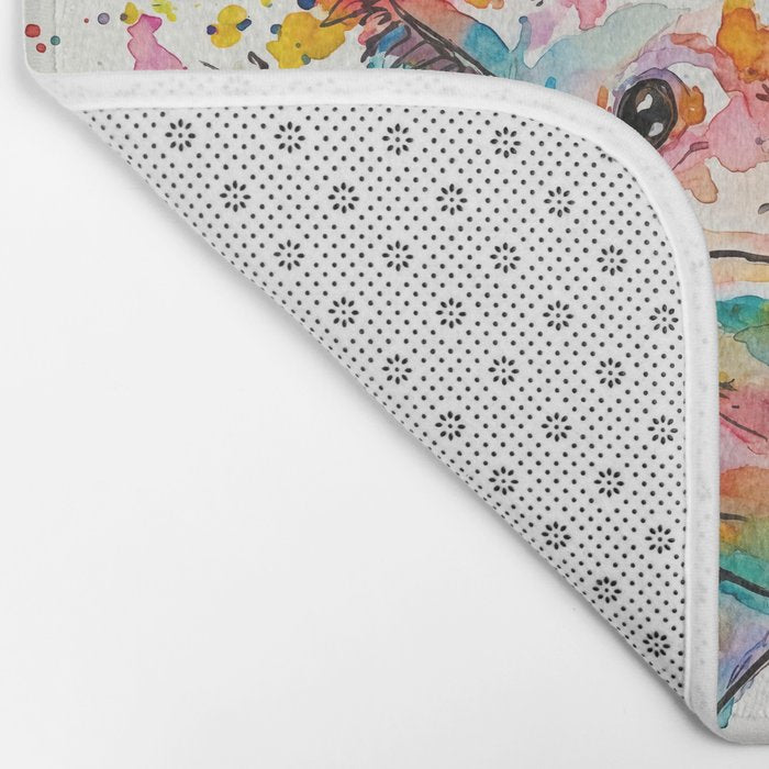 Abstract Axolotl Ink Art - Colour Splatter Watercolour Illustration Bath Mat Gallery Image 2