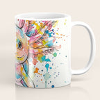 Abstract Axolotl Ink Art - Colour Splatter Watercolour Illustration Coffee Mug Gallery Image 1