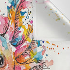 Abstract Axolotl Ink Art - Colour Splatter Watercolour Illustration Wall Tapestry Gallery Image 3