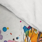 Abstract Axolotl Ink Art - Colour Splatter Watercolour Illustration Comforter Gallery Image 4