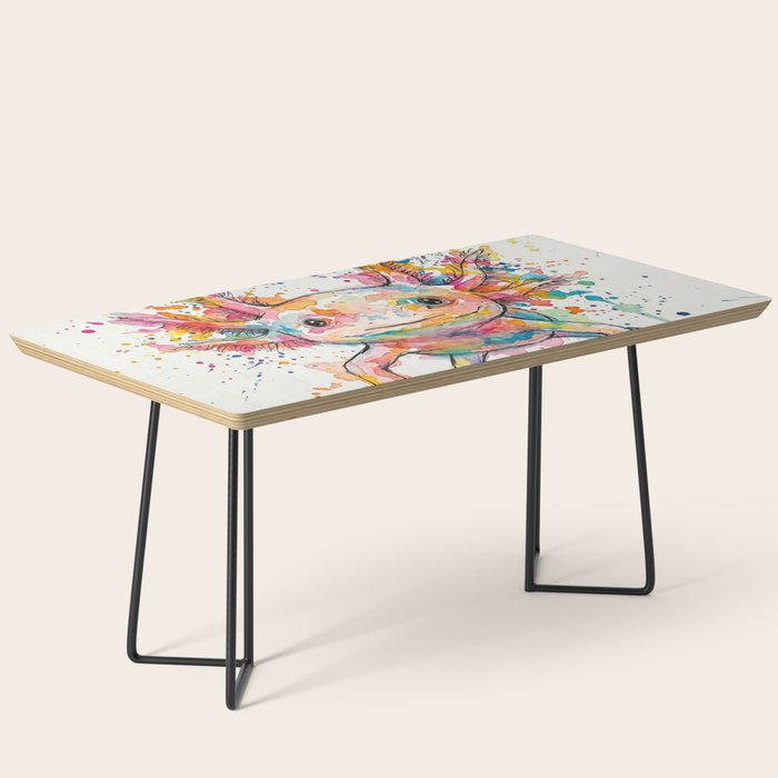 Abstract Axolotl Ink Art - Colour Splatter Watercolour Illustration Coffee Table Gallery Image 1