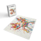 Abstract Axolotl Ink Art - Colour Splatter Watercolour Illustration Jigsaw Puzzle Gallery Image 2