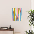 Abstract Eclectic Wild Stripes Pattern in Blue Pink Avocado Brown Poster Gallery Image 2