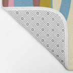 Abstract Eclectic Wild Stripes Pattern in Blue Pink Avocado Brown Bath Mat Gallery Image 2