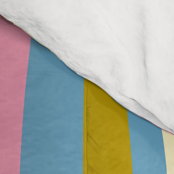 Abstract Eclectic Wild Stripes Pattern in Blue Pink Avocado Brown Comforter Gallery Image 4