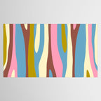 Abstract Eclectic Wild Stripes Pattern in Blue Pink Avocado Brown Tablecloth Gallery Image 2