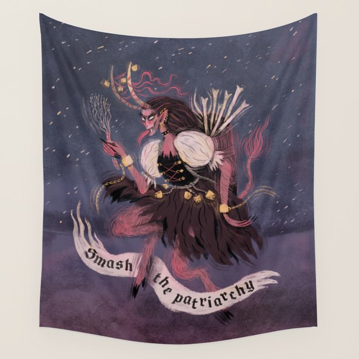 Krampus â Smash the Patriarchy Wall Tapestry Gallery Image 4