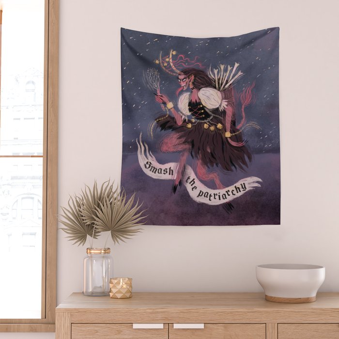 Krampus â Smash the Patriarchy Wall Tapestry Gallery Image 2