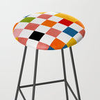 Abstract summer checkerboard Stool Gallery Image 2
