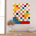 Abstract summer checkerboard Wall Tapestry Gallery Image 2