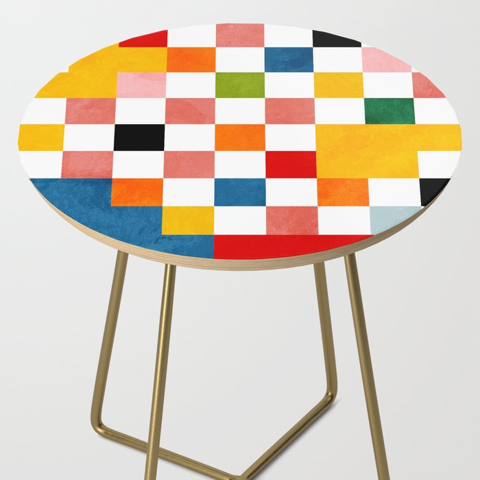 Abstract summer checkerboard Side Table Gallery Image 2