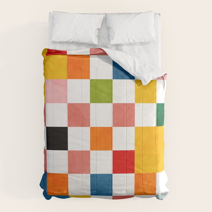 Abstract summer checkerboard Comforter Gallery Image 6