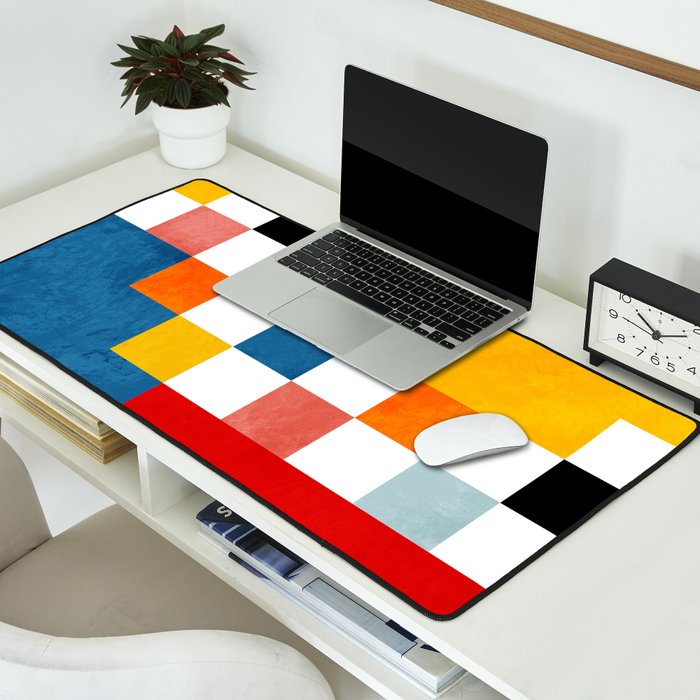 Abstract summer checkerboard Desk Mat Gallery Image 2