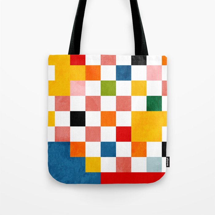 Abstract summer checkerboard Tote Bag Gallery Image 1