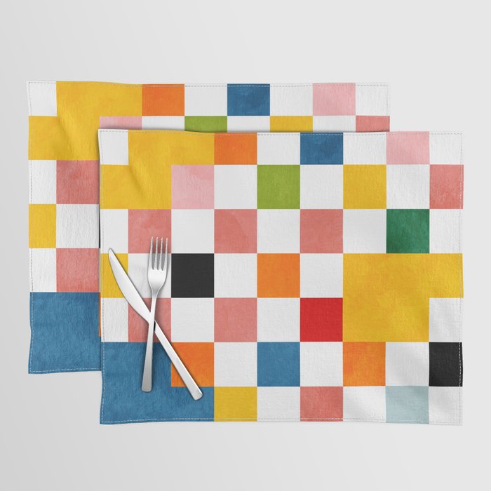 Abstract summer checkerboard Placemat Gallery Image 1