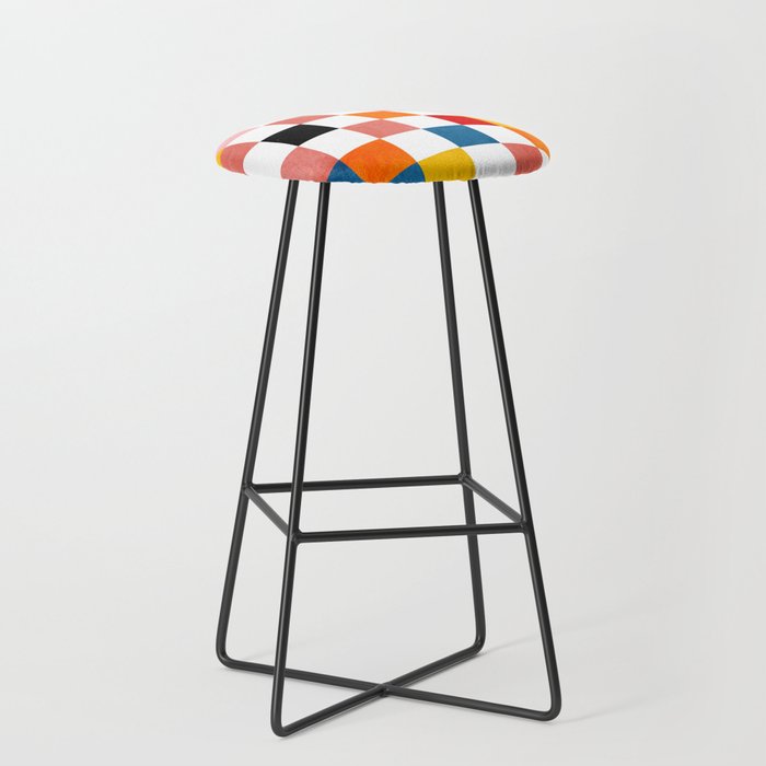 Abstract summer checkerboard Stool Gallery Image 1