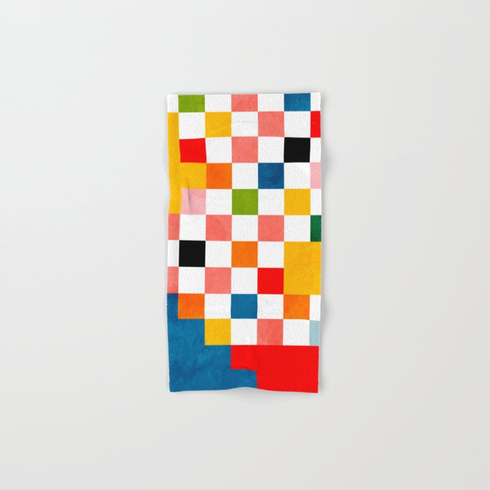 Abstract summer checkerboard Bath Towel Gallery Image 1