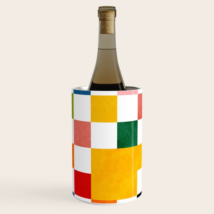 Abstract summer checkerboard Wine Chiller Gallery Image 3
