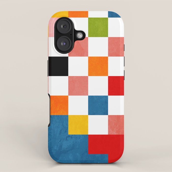 Abstract summer checkerboard iPhone Case Gallery Image 1