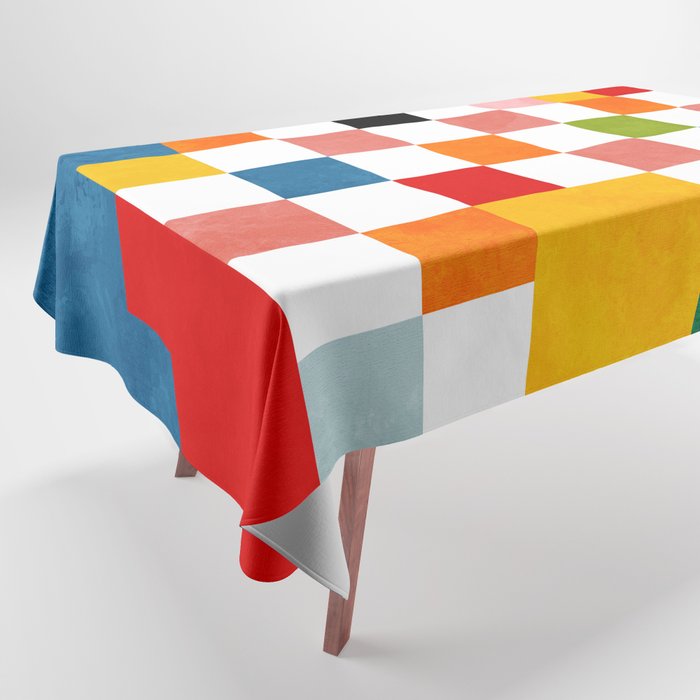 Abstract summer checkerboard Tablecloth Gallery Image 1