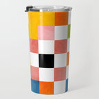 Abstract summer checkerboard Travel Mug Gallery Image 3