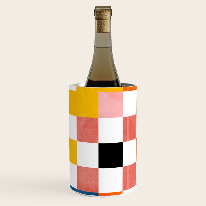 Abstract summer checkerboard Wine Chiller Gallery Image 2
