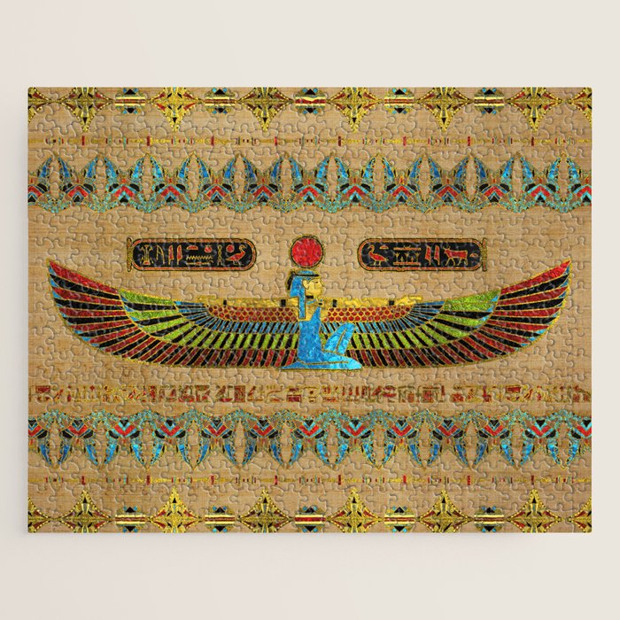 Egyptian Goddess Isis Ornament on papyrus Jigsaw Puzzle Gallery Image 1