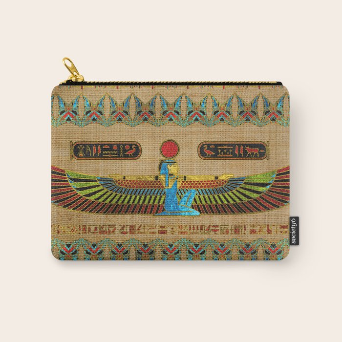 Egyptian Goddess Isis Ornament on papyrus Carry All Pouch Gallery Image 1