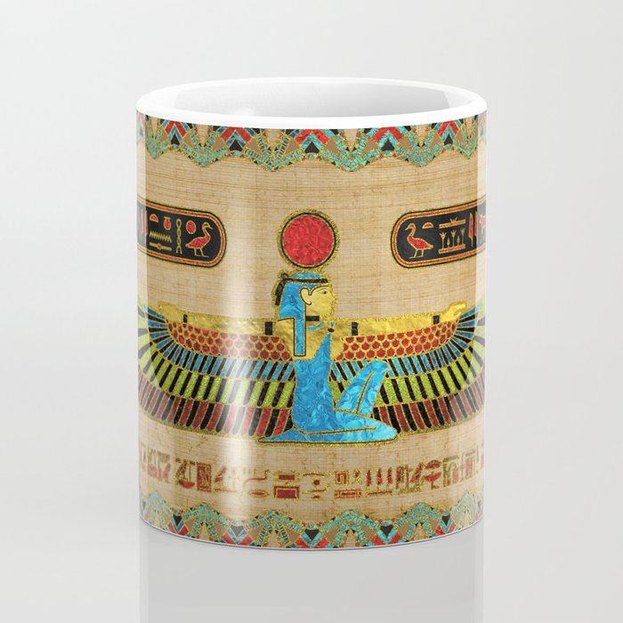 Egyptian Goddess Isis Ornament on papyrus Coffee Mug Gallery Image 4