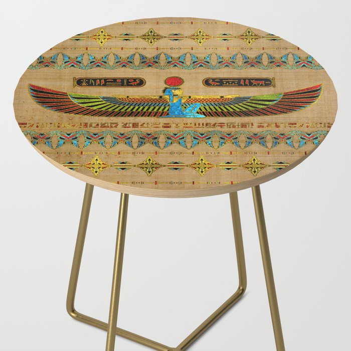 Egyptian Goddess Isis Ornament on papyrus Side Table Gallery Image 2