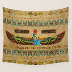 Egyptian Goddess Isis Ornament on papyrus Wall Tapestry Gallery Image 4