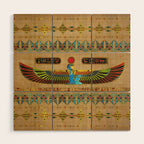 Egyptian Goddess Isis Ornament on papyrus Wood Wall Art Gallery Image 1