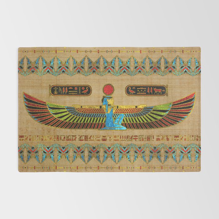 Egyptian Goddess Isis Ornament on papyrus Rug Gallery Image 2