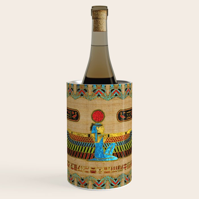 Egyptian Goddess Isis Ornament on papyrus Wine Chiller Gallery Image 1