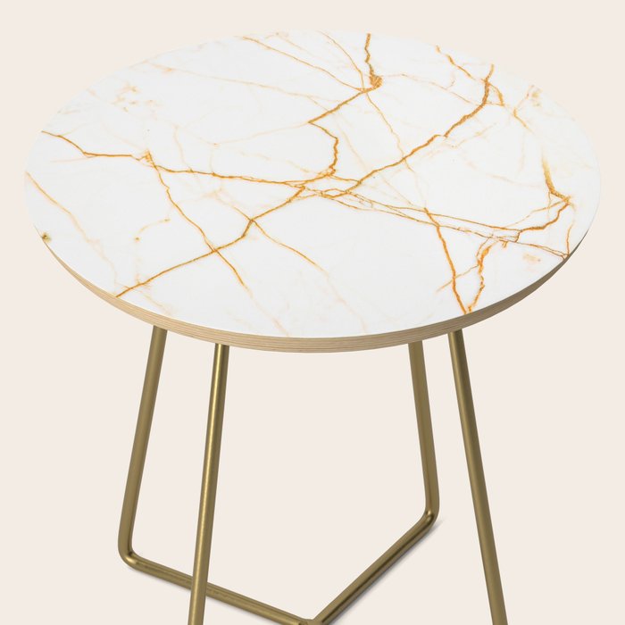 Gold + Marble Side Table Gallery Image 2