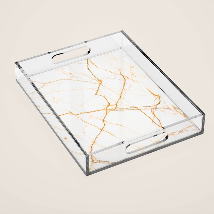 Gold + Marble Acrylic Tray Gallery Image 1