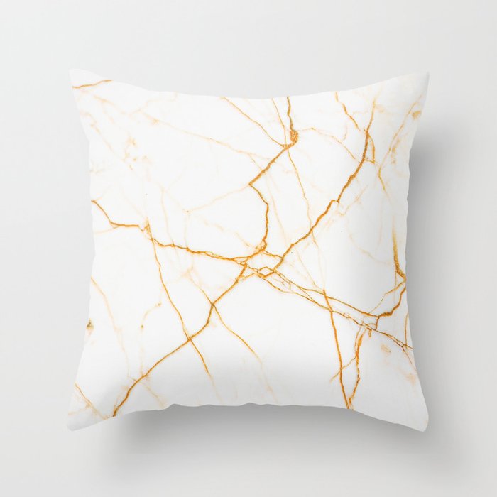 Gold + Marble Throw Pillow Gallery Image 1