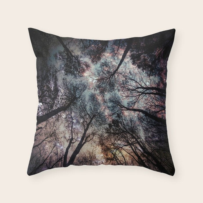 Starry Sky in the Forest Throw Pillow Gallery Image 1