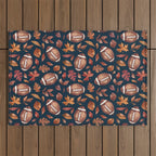 Fall Football - Navy Outdoor Rug Gallery Image 1