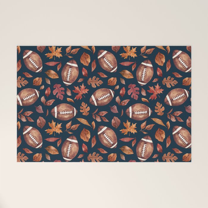 Fall Football - Navy Welcome Mat Gallery Image 1