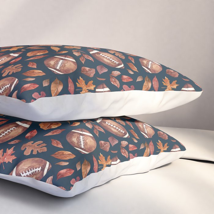 Fall Football - Navy Pillow Sham Gallery Image 3