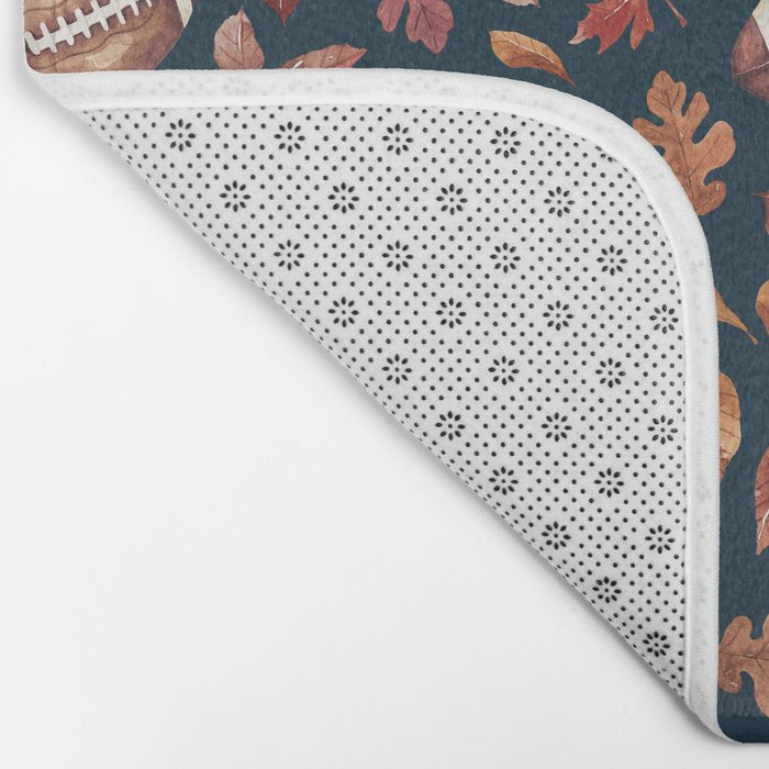 Fall Football - Navy Bath Mat Gallery Image 2