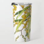 Australian Wattle Flower, Illustration Travel Mug Gallery Image 3