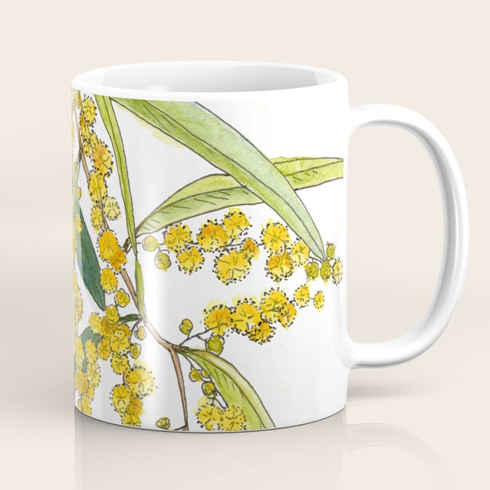 Australian Wattle Flower, Illustration Coffee Mug Gallery Image 1