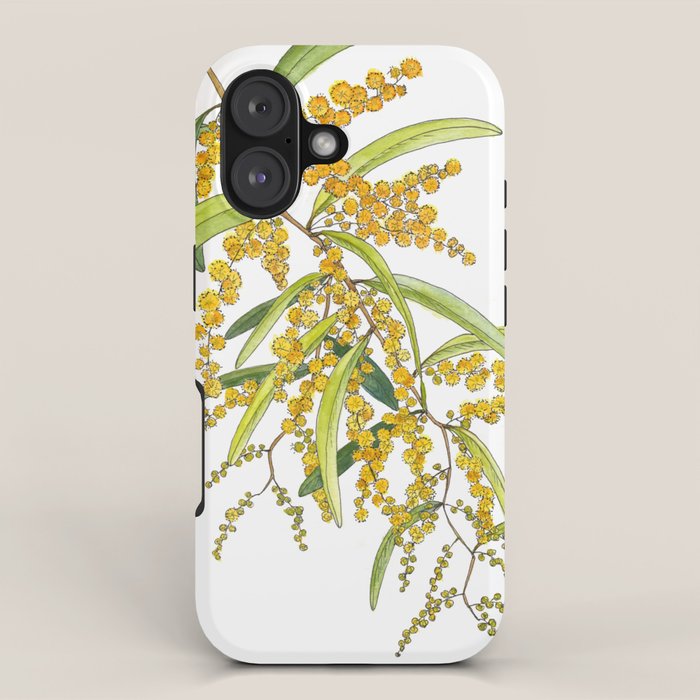 Australian Wattle Flower, Illustration iPhone Case Gallery Image 1