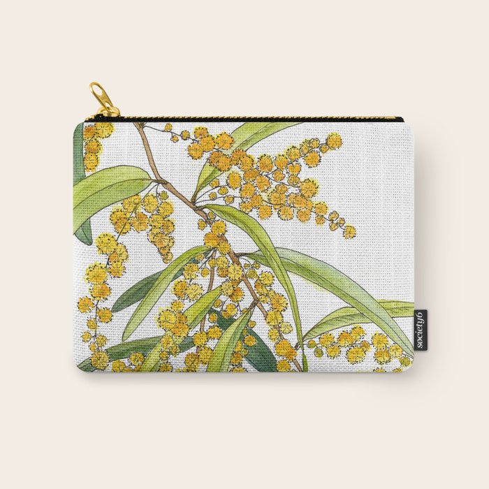 Australian Wattle Flower, Illustration Carry All Pouch Gallery Image 1
