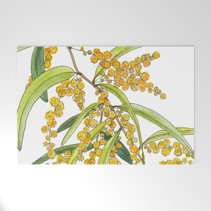 Australian Wattle Flower, Illustration Welcome Mat Gallery Image 1