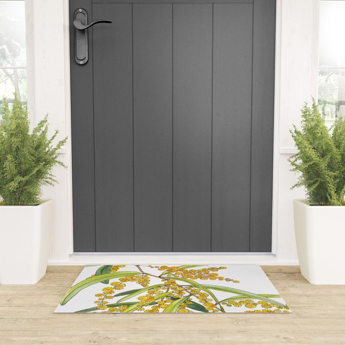 Australian Wattle Flower, Illustration Welcome Mat Gallery Image 3