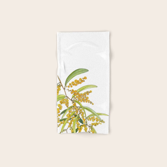 Australian Wattle Flower, Illustration Bath Towel Gallery Image 1